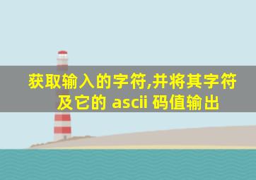 获取输入的字符,并将其字符及它的 ascii 码值输出